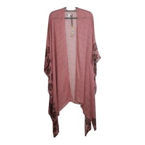 NWT Rebecca Minkoff Shibori Paisley Ruana Wrap Clay Pink Lightweight